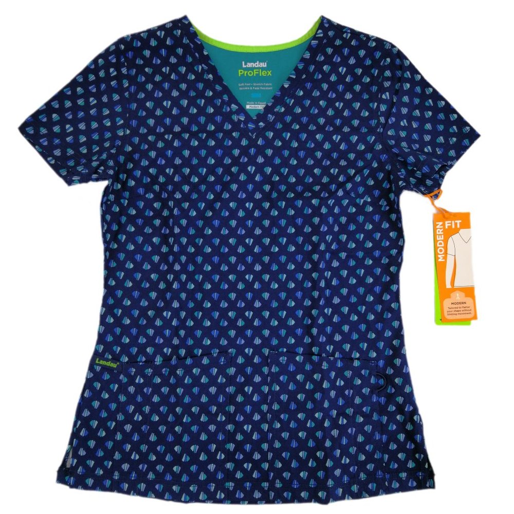 Landau Scrub Top 4163-CBPSL Cool Bijou